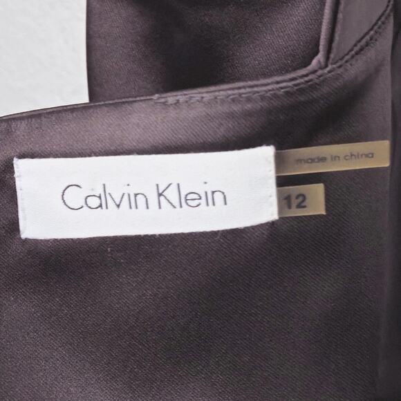 Calvin Klein Women’s Dress 12 Minimalist Renaissance Mob Wife Chocolate Brown - Picture 7 of 8